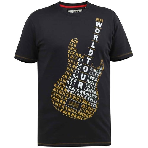 D555 Owen World Tour Guitar Print T-Shirt Washed Black